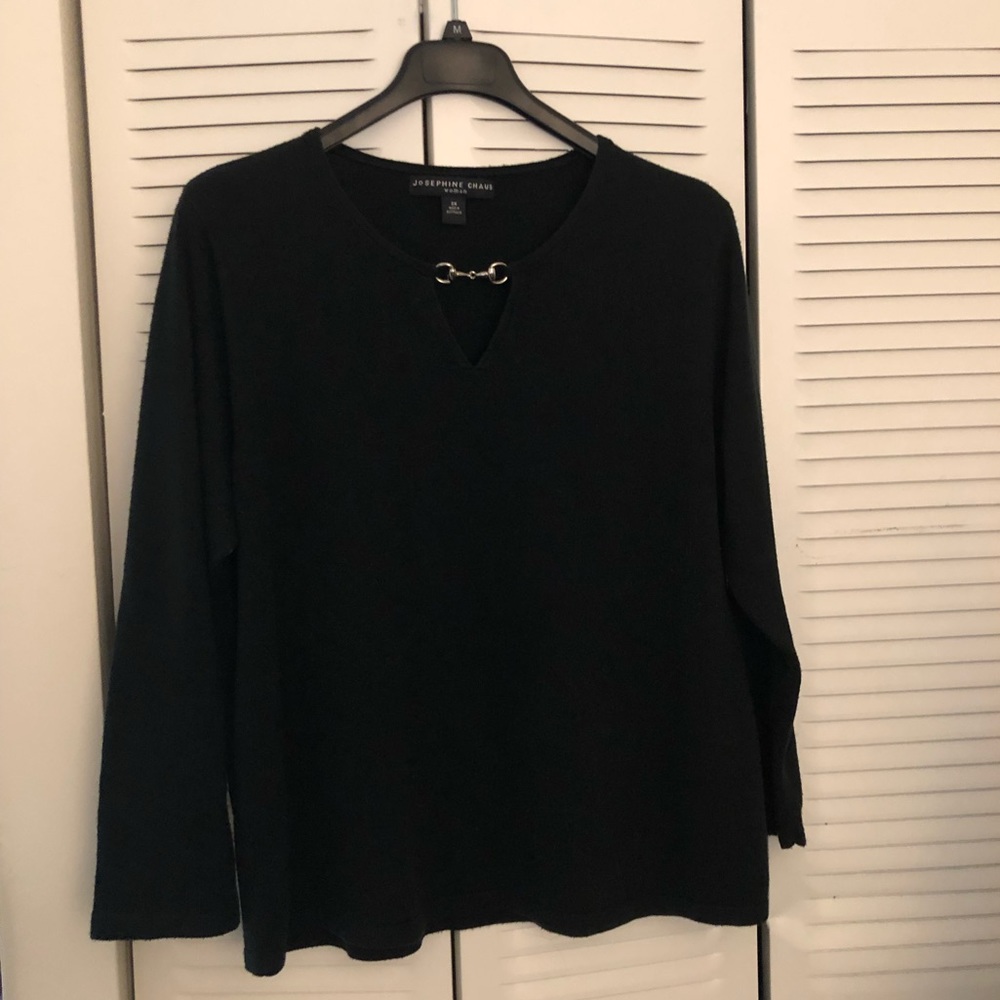 Josephine Chaus Black Sweater with Horsebit Detail